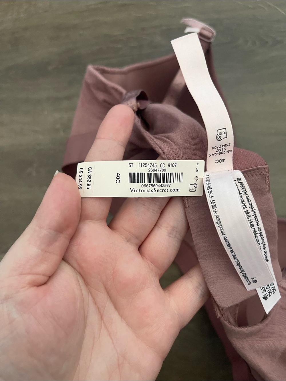 NWT Victorias Secret The T Shirt Shine Patch Lightly Lined Wireless Bra Size 40C - Picture 8 of 8